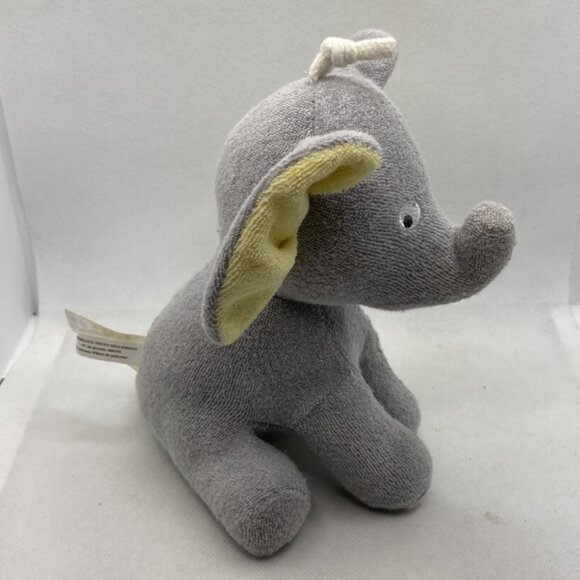 Carter’s Grey Elephant Plush Grey Yellow Ears Terry Cloth Baby Stuffed Toy - Picture 7 of 10